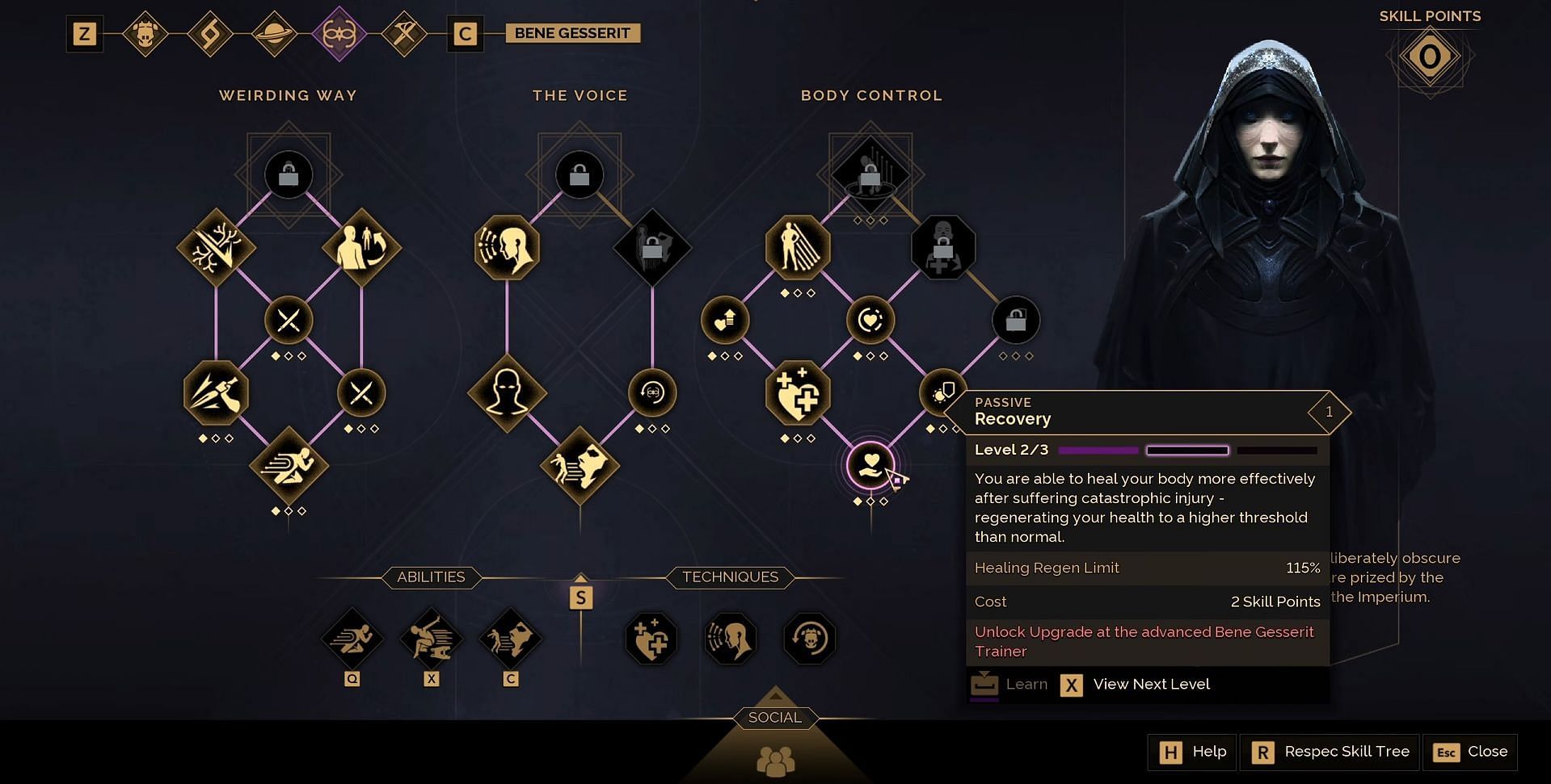 Body Control allows you to become resiliant to most attacks (Image via Funcom)